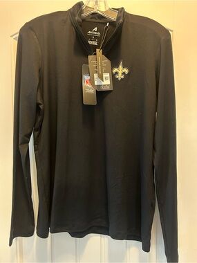 NWT Antigua New Orleans Saints Women’s Black 1/4 Zip Jacket Size L NFL